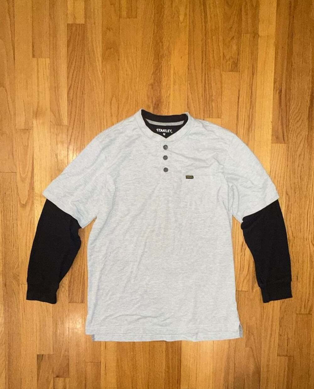 Stanley Workwear Size M Black Waffle Thermal Long-Sleeve With Grey T-Shirt